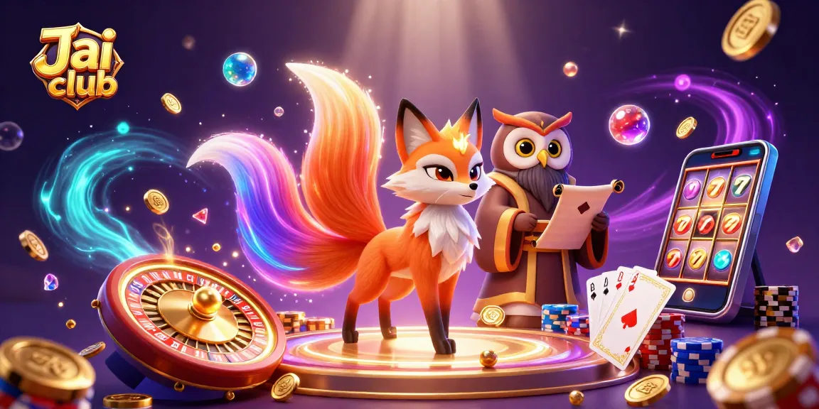 Engage with Jai club's dynamic online casino experience featuring vibrant characters and game elements in a packed scene.