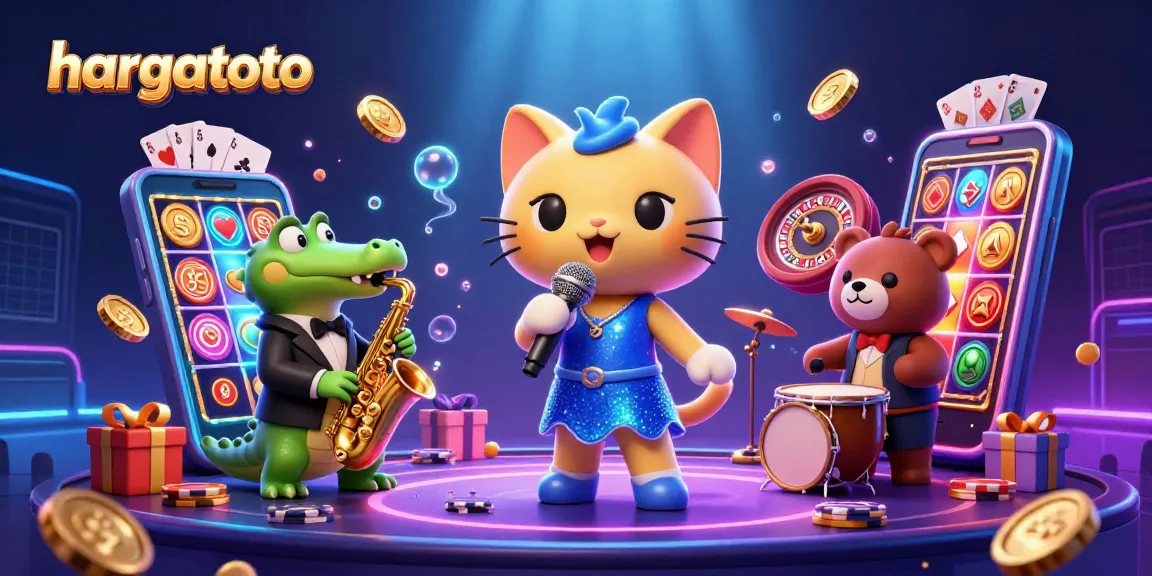 Terlibat dengan suasana permainan hargatoto yang dinamis menampilkan kucing penyanyi jazz, buaya dengan saksofon, dan elemen kasino yang berwarna-warni.