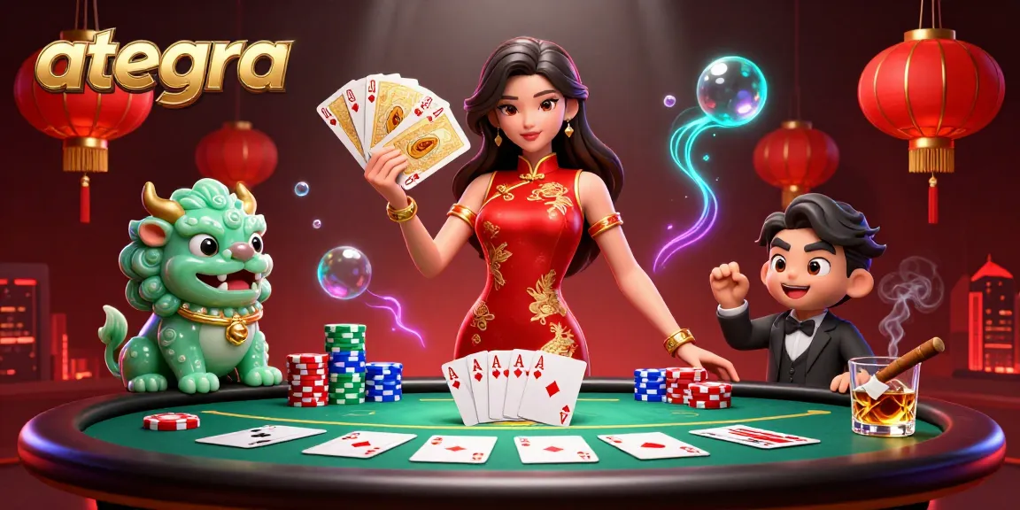 Experience the vibrant world of online gambling with ATEGRA's striking casino illustration.