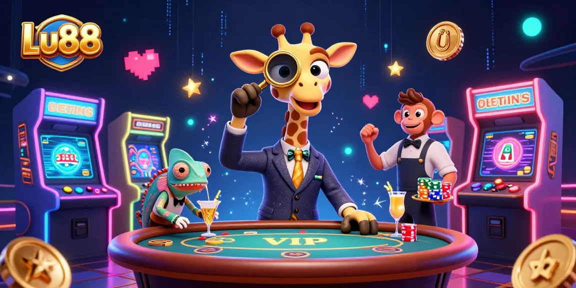 Experience thrilling gaming at Lu88 with a vibrant casino scene featuring dynamic characters and exciting elements.