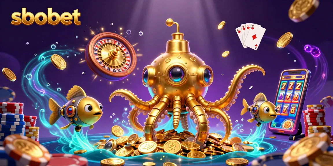 Experience sbobet's thrilling gameplay in this vibrant 3D casino scene filled with gold and excitement.