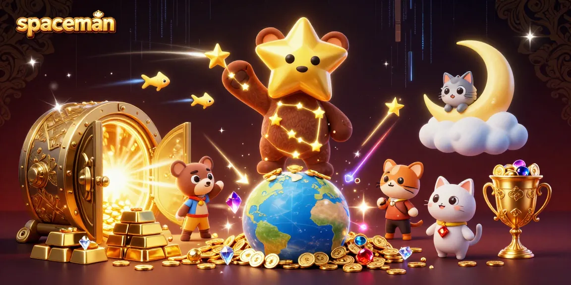 Experience the spaceman slot gameplay with golden treasures and vibrant 3D characters.