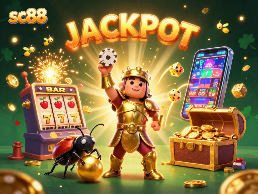 Join the sc88 jackpot excitement with a victorious beetle and dynamic casino elements!