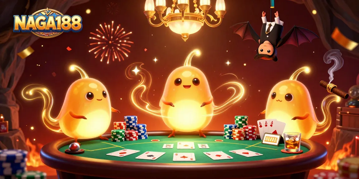 Menangkan permainan kasino di NAGA188 dengan cahaya kuning keemasan dari karakter glowworm.