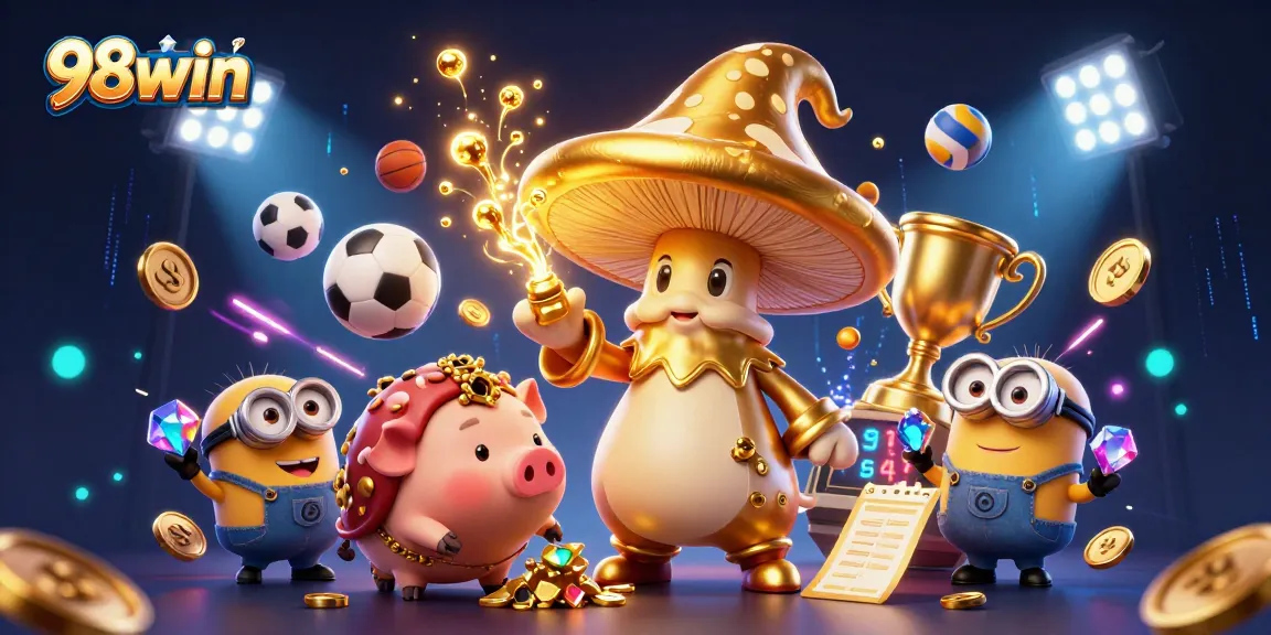 Experience thrilling wins at 98win with our vibrant casino adventure showcasing magical elements and sports excitement.