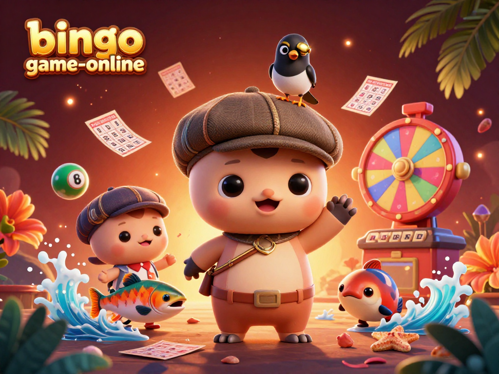 Engage with bingo-game-online in a vibrant illustration showcasing exciting bingo game elements.