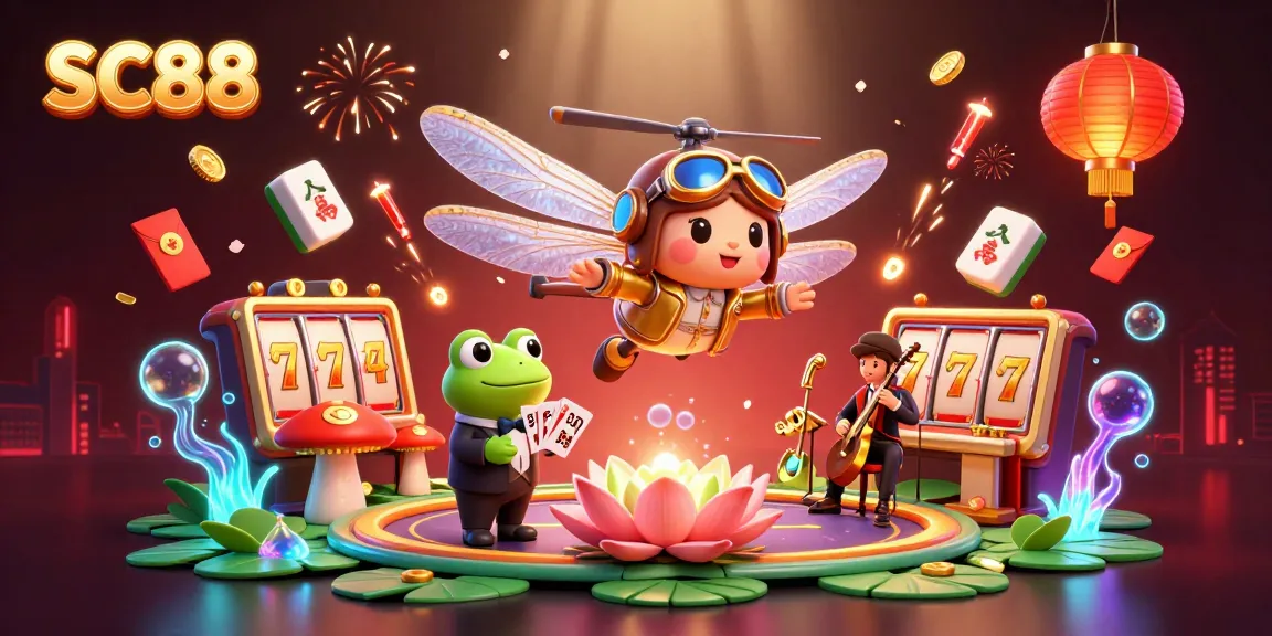 Catch the excitement at SC88 casino with a vibrant scene of fantasy characters engaging in thrilling games.