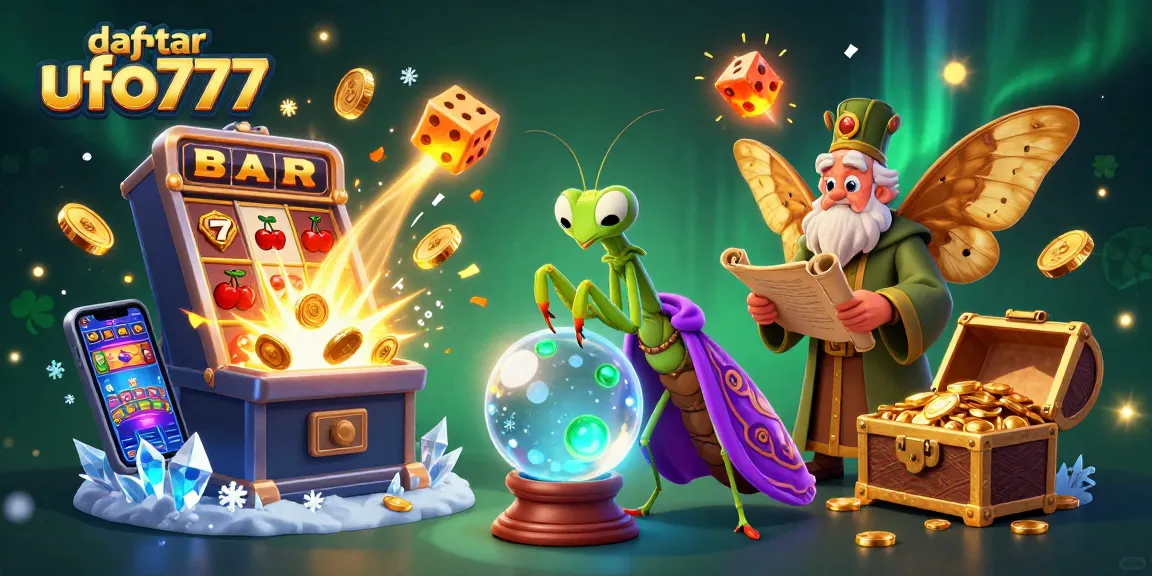 Engage with daftar ufo777 for thrilling gaming, featuring a mystical fortune teller and vibrant casino elements.