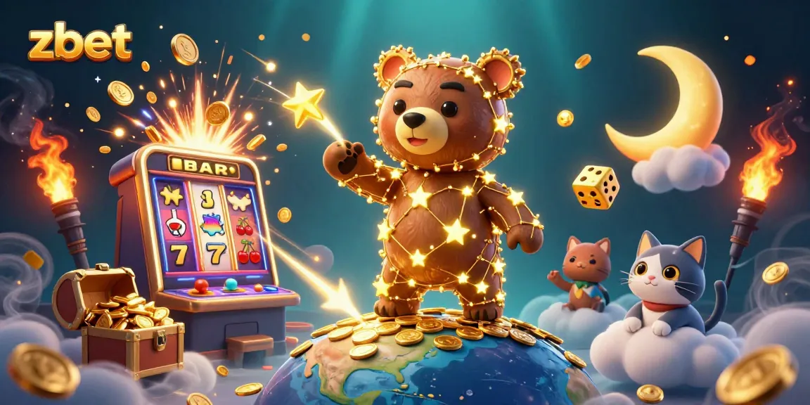 Experience the excitement of zbet with a captivating 3D casino illustration showcasing winning moments and vibrant games.