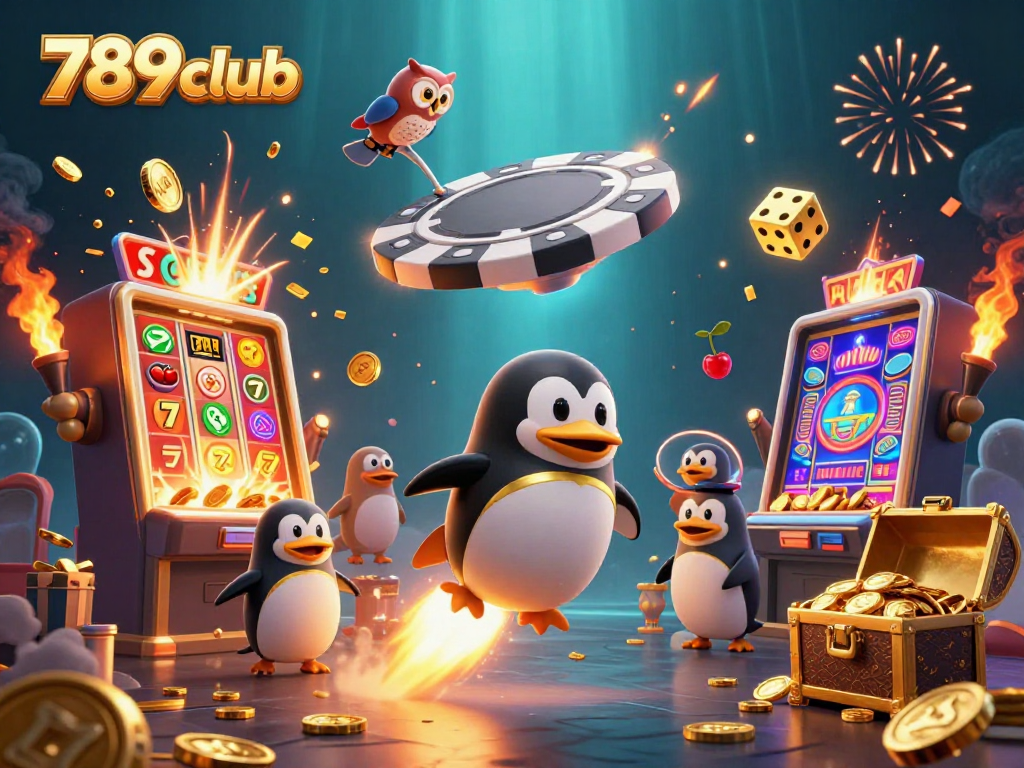 Engage with the thrilling adventures of 789club in this vibrant casino space illustration.