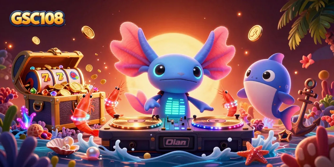 Spin and win with GSC108 in this vibrant underwater casino scene filled with gold and excitement!