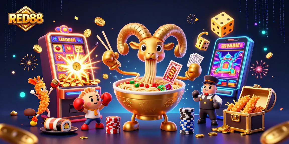 Experience thrilling action with RED88 as animated characters engage in a dynamic casino scene.