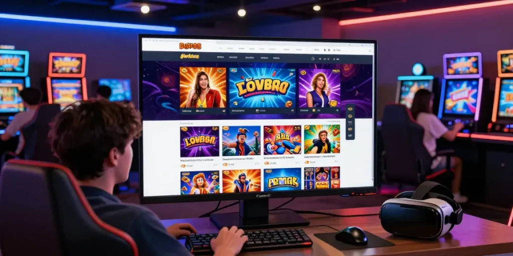 Players enjoying various interactive slot888 games in a vibrant gaming lounge.