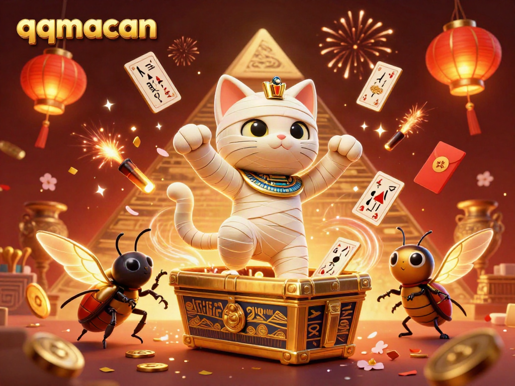 Experience excitement with qqmacan's vibrant casino scene featuring mythical characters and endless game elements.