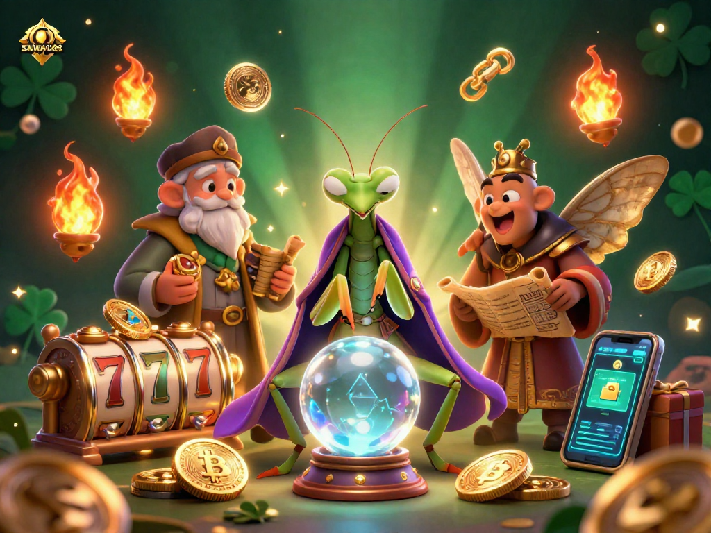 Engage with SAWA888's immersive casino experience featuring interactive slot machines and vibrant characters.
