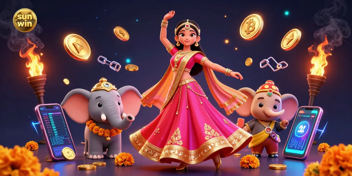 Experience the thrill of sun win casino with a vibrant illustration showcasing interactive elements and a 3D character.
