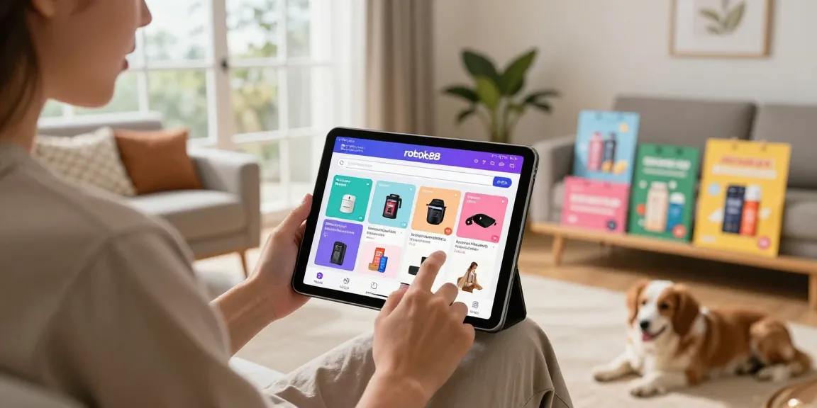 Engaging e-commerce shopping experience featuring rokok88 products in a cozy home setting.