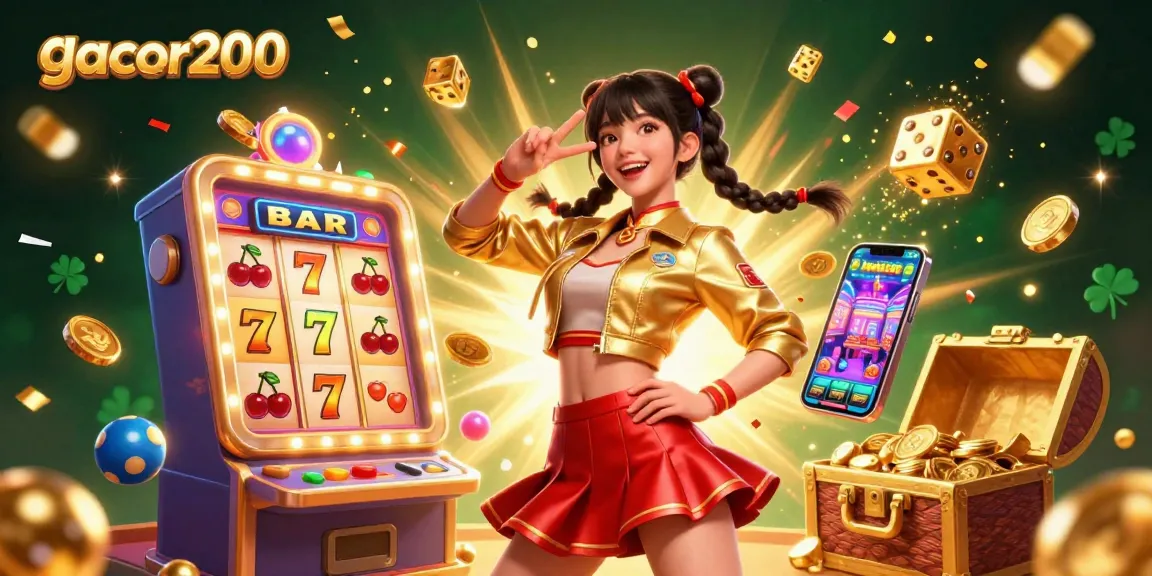 Experience the excitement of gacor200 with vibrant casino elements and engaging characters.