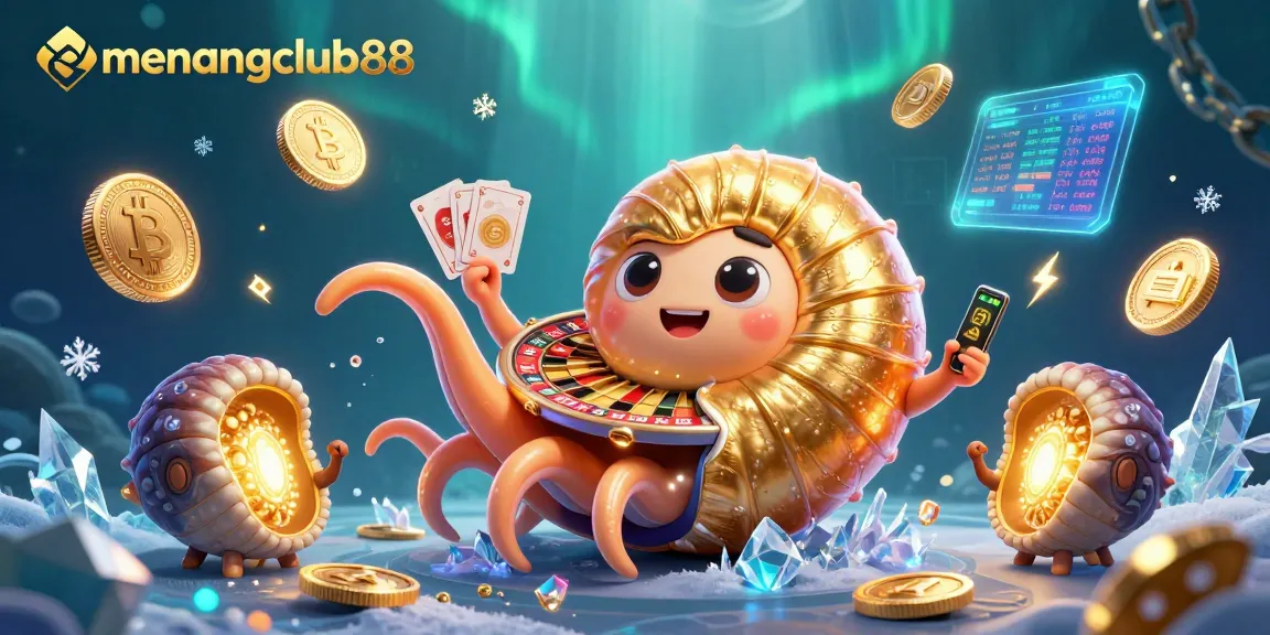 Engage with menangclub88's dynamic gaming strategies using the giant nautilus in an enchanting casino scene.