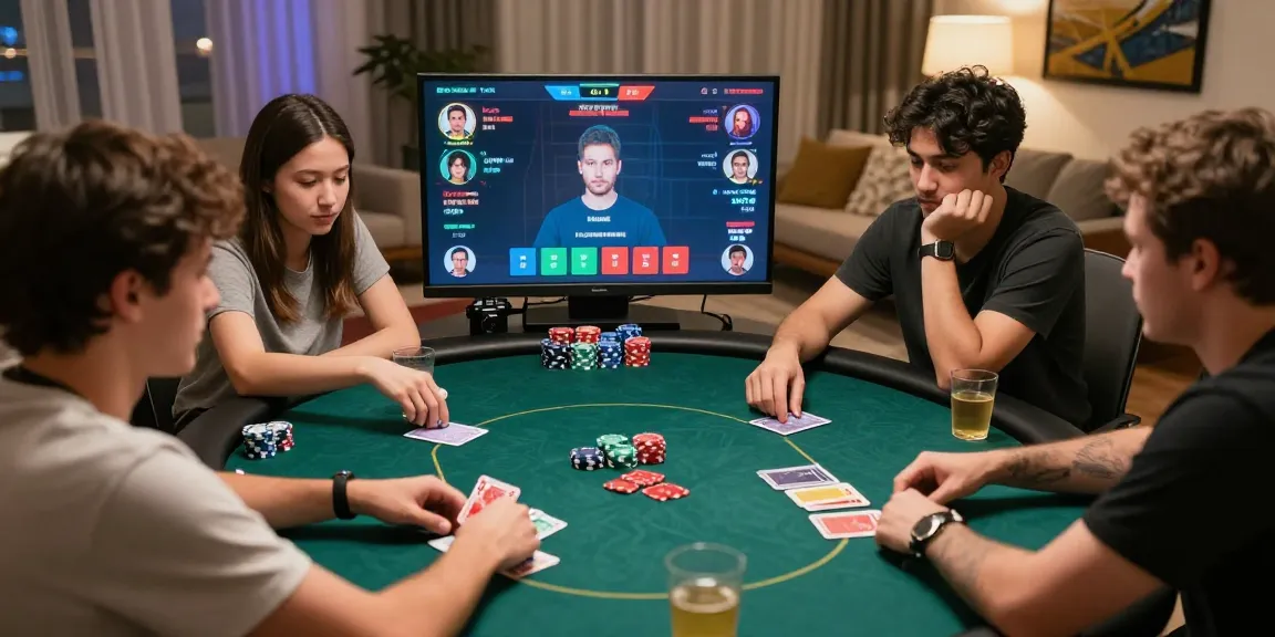Situs Poker Online Resmi Domino88 virtual poker game with diverse players enjoying an immersive experience.