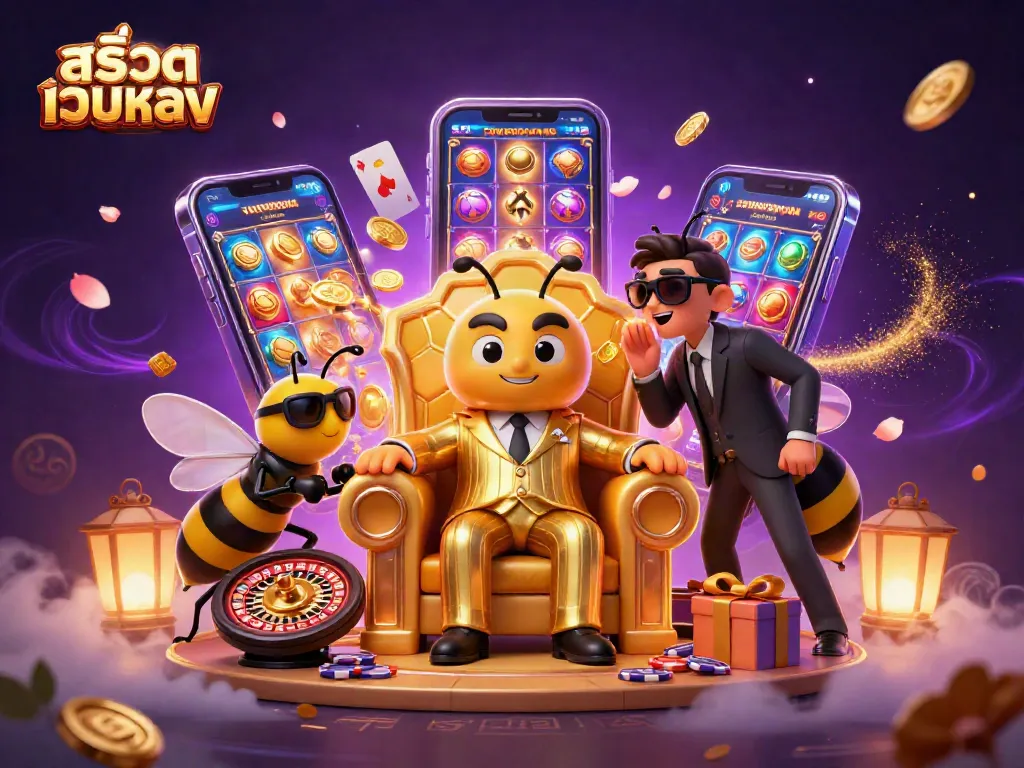 เล่นสล็อตเว็บตรง ในบรรยากาศคาสิโนสุดหรู มีตัวละครการ์ตูนและเกมมากมาย
