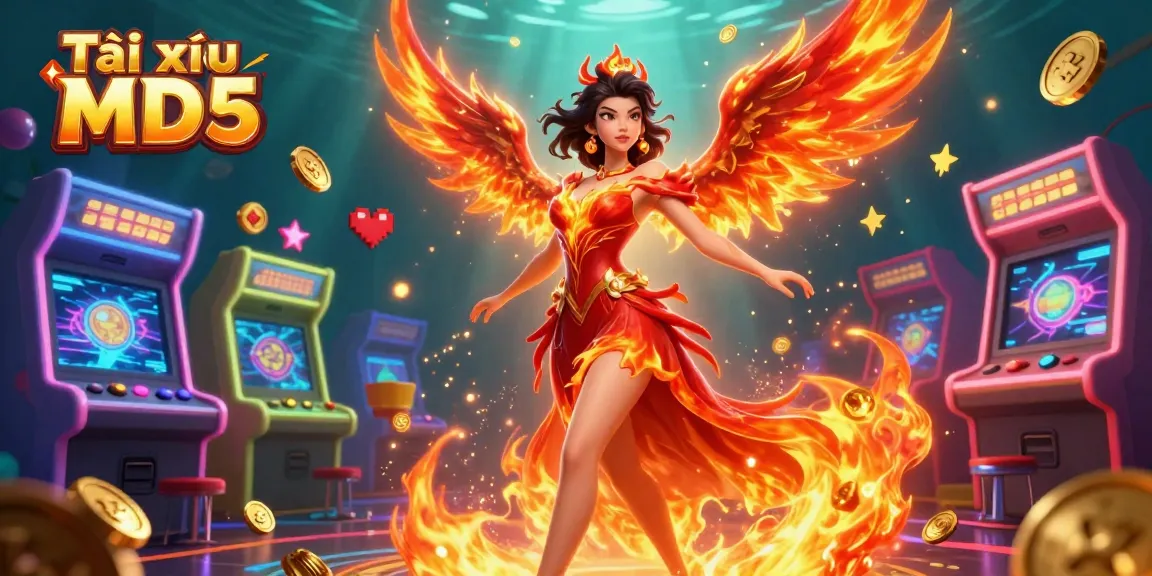 Engage in thrilling Tài xỉu MD5 gameplay as stunning characters and vibrant elements illuminate the casino scene.