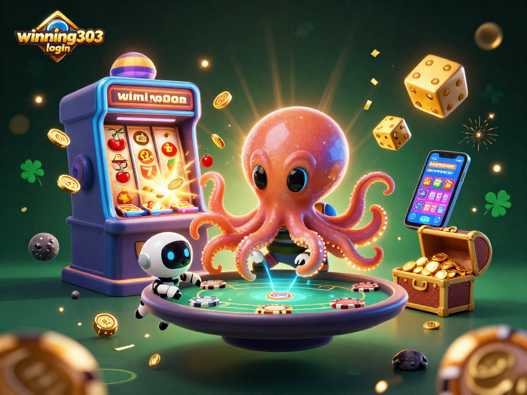 Engage with winning303 login at an adventurous alien casino with vibrant 3D illustrations.