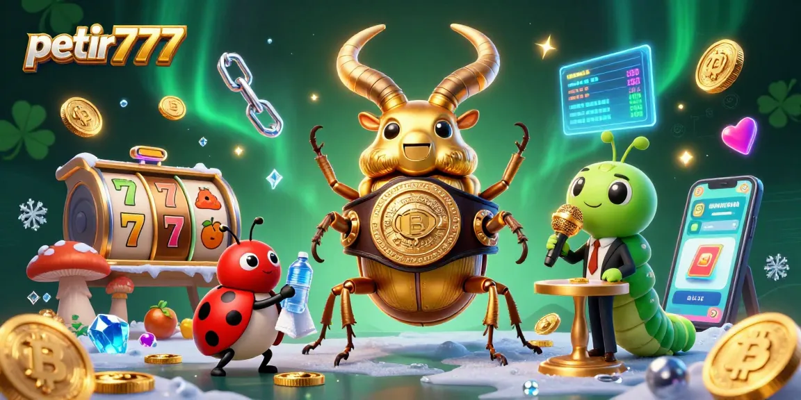 Engage with thrilling petir777 slots surrounded by vibrant gaming elements and charming cartoon characters.