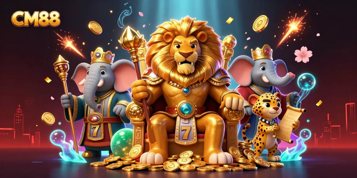 Play exciting games at CM88 featuring vibrant characters and dynamic casino elements in a vibrant setting.