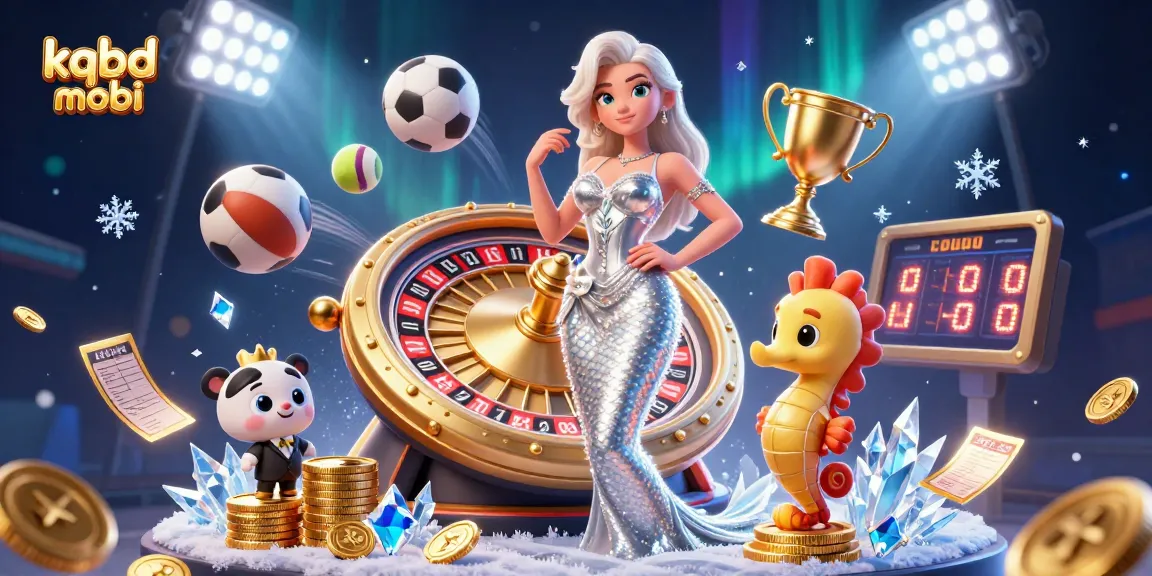 Engage with thrilling betting experiences at kqbd mobi featuring a glamorous illustration of a mermaid and sports elements.