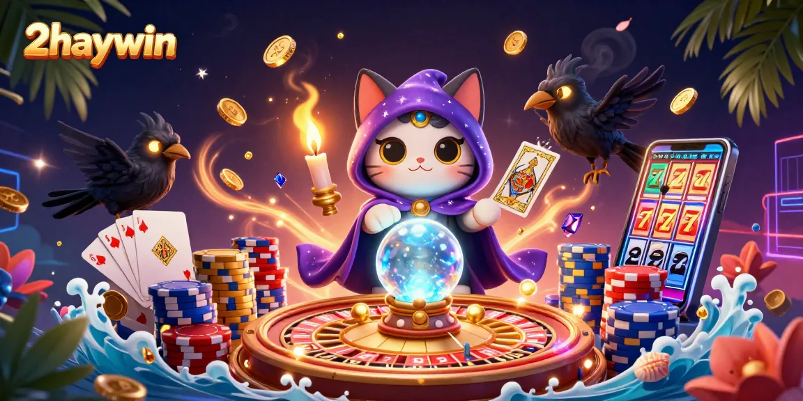 Chơi game hấp dẫn trên 2haywin với những yếu tố thú vị như mèo tiên tri và các yếu tố casino.