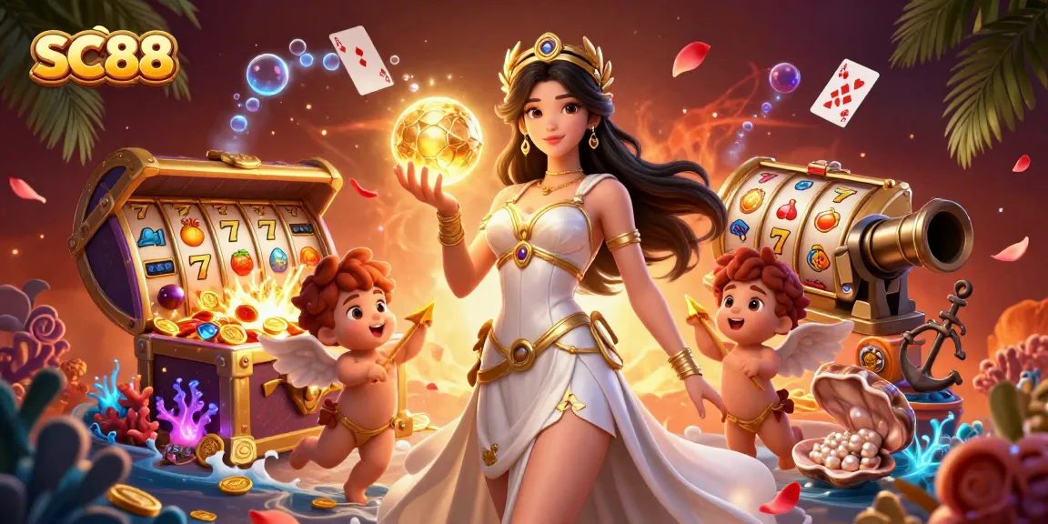 Experience thrilling gameplay with SC88's vibrant illustration of online casino adventure.