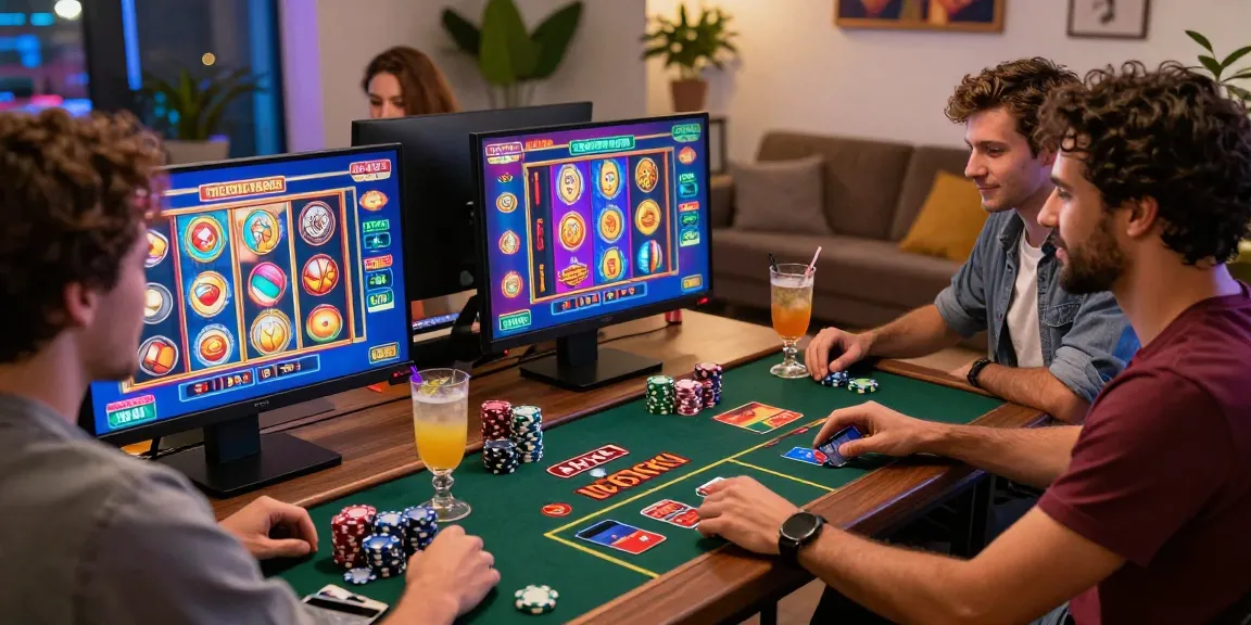 Crownwoods.org.uk showcases friends enjoying vibrant gameplay at a credit card casino, highlighting an engaging online gambling atmosphere.