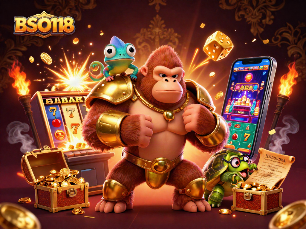 Play exciting casino games with BSO118 and enjoy thrilling jackpots in this vibrant illustration