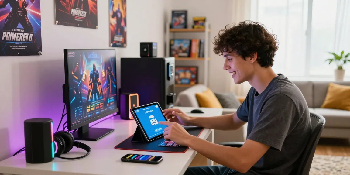 Start playing 3 Patti Blue at a stylish gaming setup with vibrant decor and accessories.