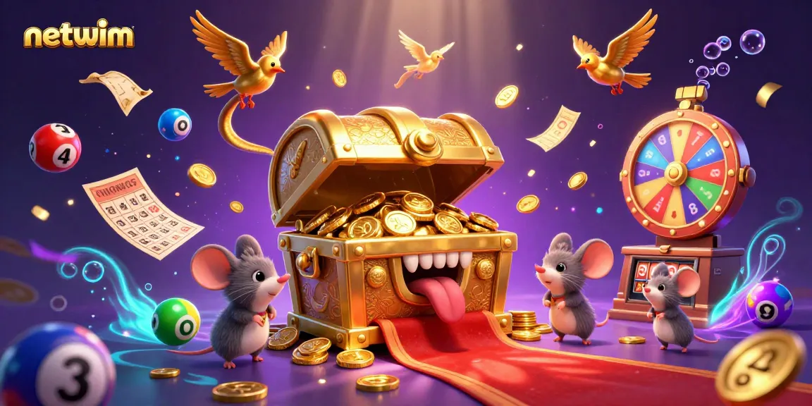 Experience netwim's vibrant online gaming scene with adventurer mice chasing treasures!