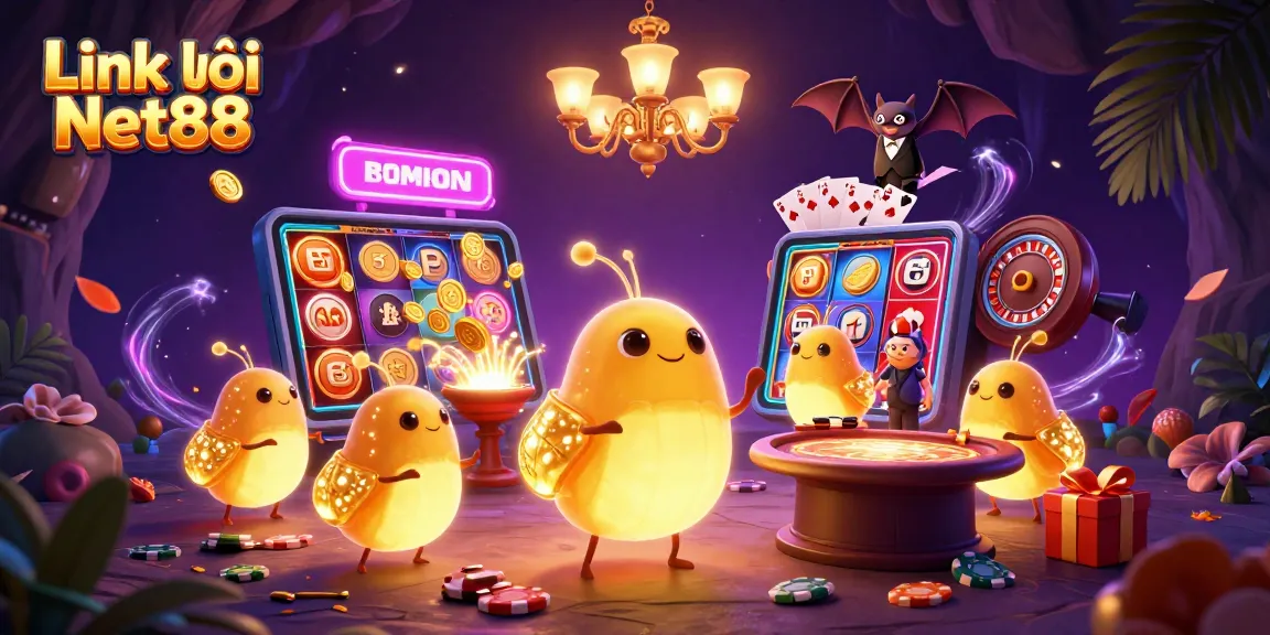 Experience the excitement of gambling with Link vào Net88 in a vibrant cave casino setting.