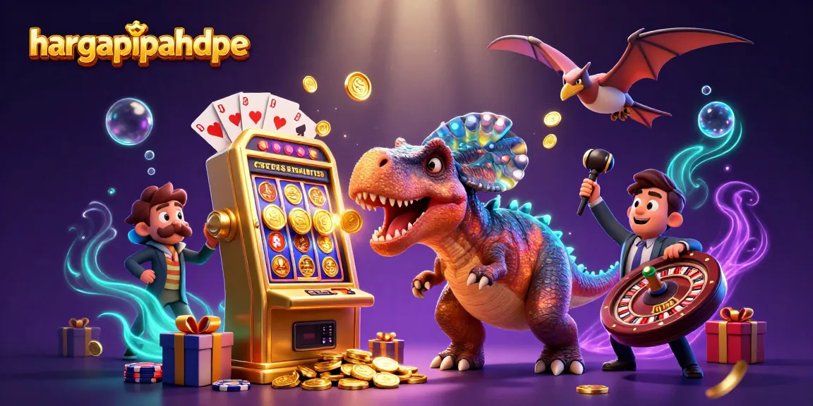 Jackpot excitement with hargapipahdpe as a pachycephalosaurus wins at a casino slot machine.