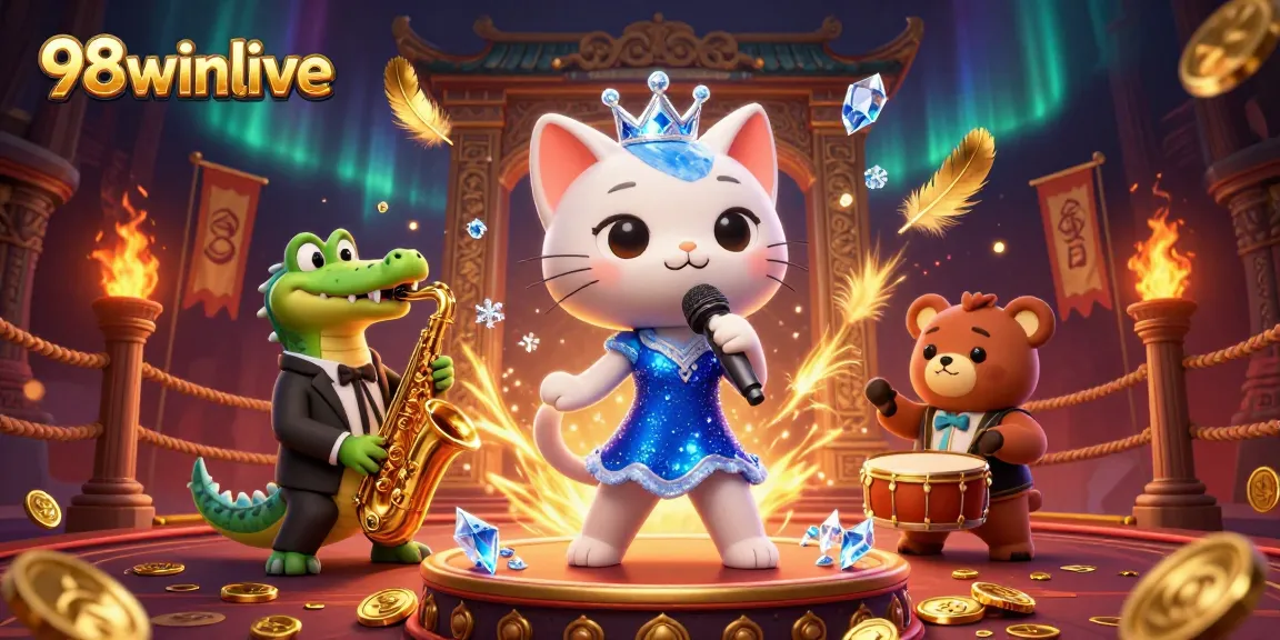 Experience the excitement of 98winlive with vibrant characters and engaging casino elements.