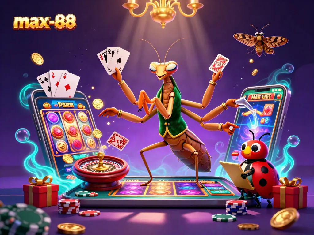 Experience excitement at max-88 with colorful slot games and eclectic casino characters.