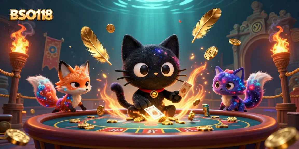 Experience BSO118 with dynamic casino action featuring cosmic characters and rich gaming elements.