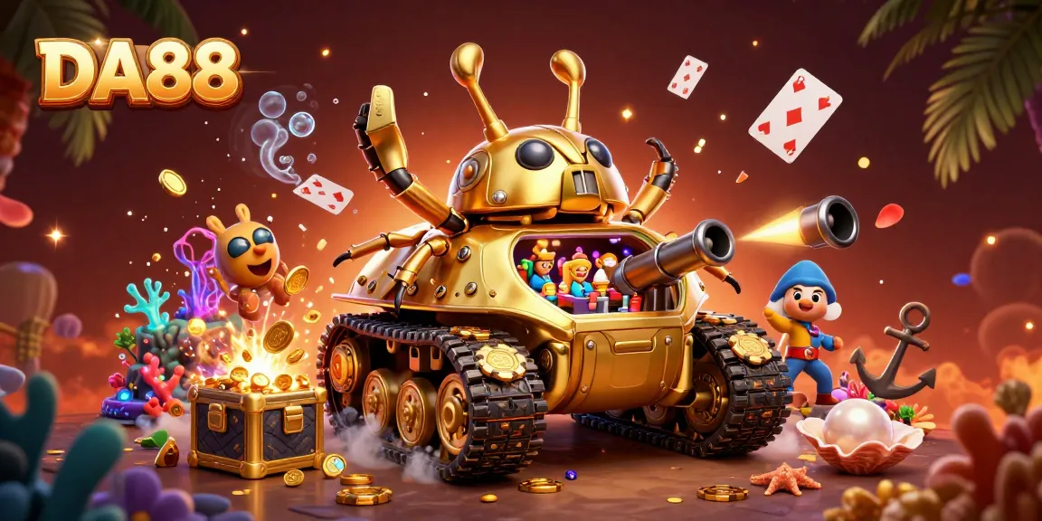Experience the thrills of DA88's casino adventures with this vibrant 3D illustration.