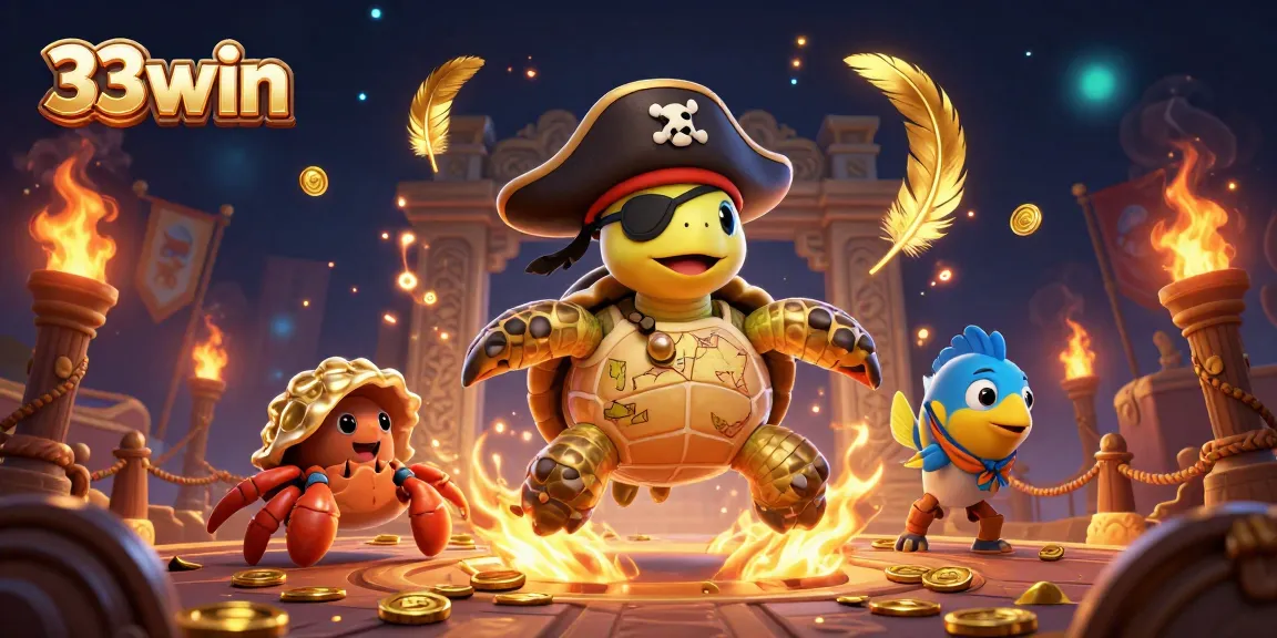 Engage with 33win's thrilling casino experience featuring vibrant pirate elements and dynamic treasure pursuits.