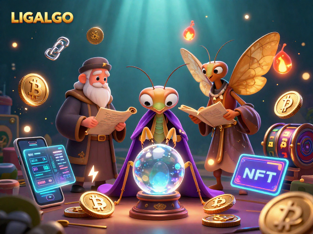 Engage with LIGALGO's mystical casino scene showcasing a fortune teller and unique gaming elements.