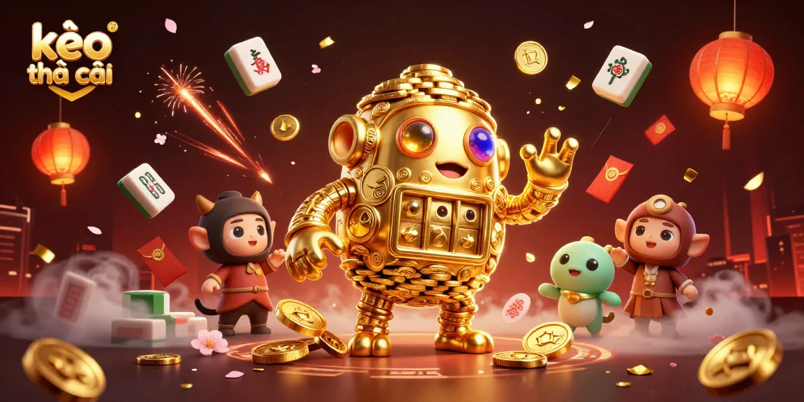 Experience the thrill of kèo nhà cái with dynamic gameplay elements and a vibrant golden golem.
