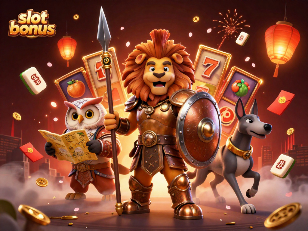 Engage with the vibrant slot bonus scene featuring heroic characters and dynamic gaming elements.