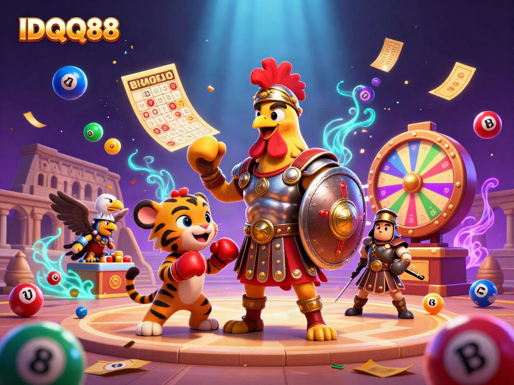 Experience quick withdrawals with IDQQ88 in a vibrant gambling celebration scene.