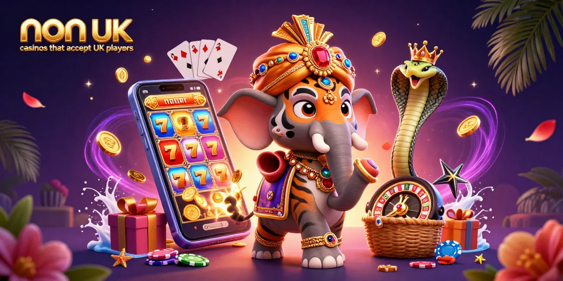 Experience the excitement of non UK casinos that accept UK players with vibrant imagery and dynamic elements of gaming.