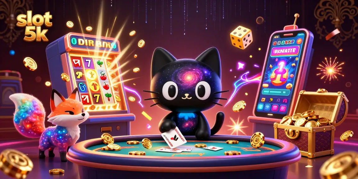 Experience the excitement of slot 5k with a cosmic gaming scene featuring dynamic characters and thrilling game elements.