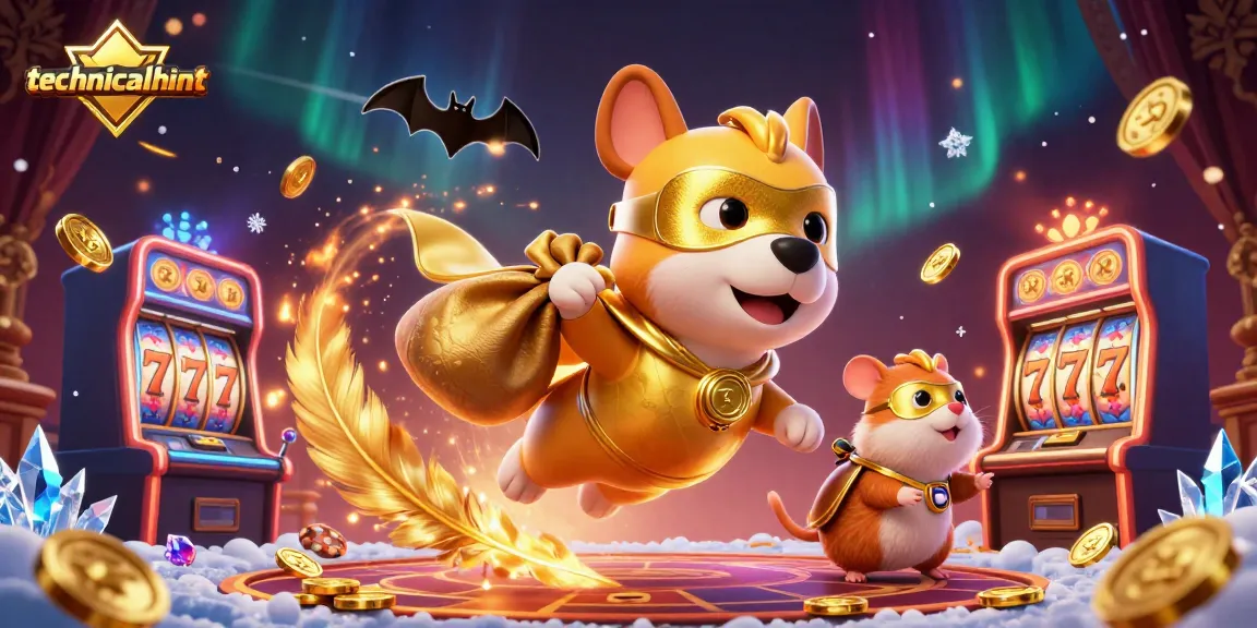 technicalhint showcases a dynamic superhero dog and hamster amidst casino excitement, illustrating thrilling online gaming action.